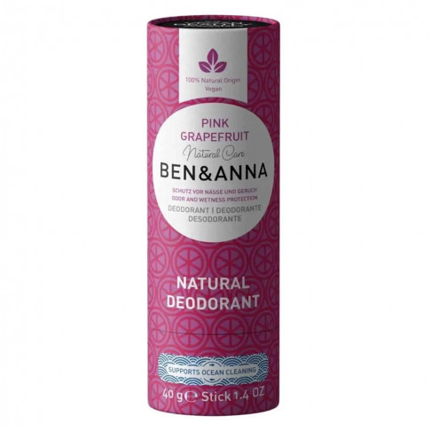 BEN&ANNA, Naturalny dezodorant na bazie sody, PINK GRAPEFRUIT, 40g