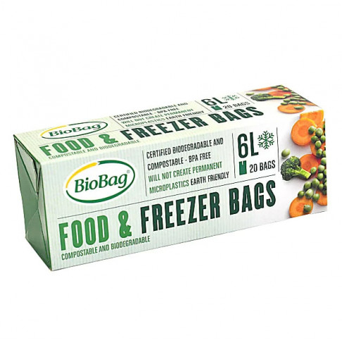 BioBag, Woreczki do mrożenia żywności, kompostowalne, 6L, 20szt.