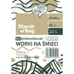 StarchBag, Worki na śmieci biodegradowalne, 20L, 25szt.